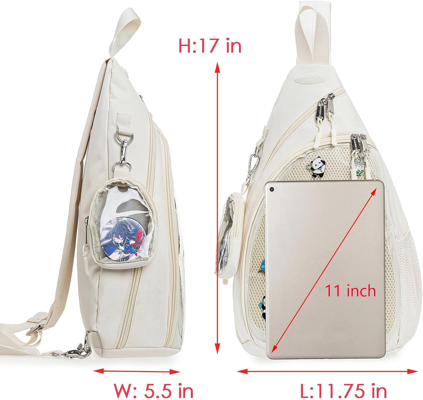Oxford Ita Bag - Bolsa de hombro individual Mochila para senderismo | Pin Display Esmalte Pines