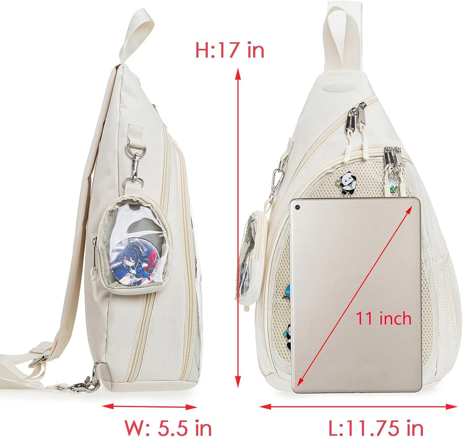 Oxford Ita Bag - Bolsa de hombro individual Mochila para senderismo | Pin Display Esmalte Pines