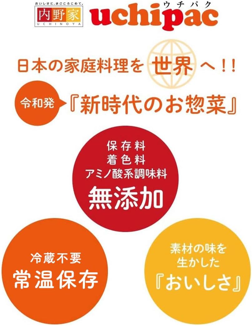 Popular Assortment, 15-Item Set: Uchinoya Uchipac Ready-to-Eat Japanese Side Dishes, No Additives, Japan-Sourced Ingredients, Long Shelf Life, Shelf-Stable (Emergency Food, Disaster Preparedness