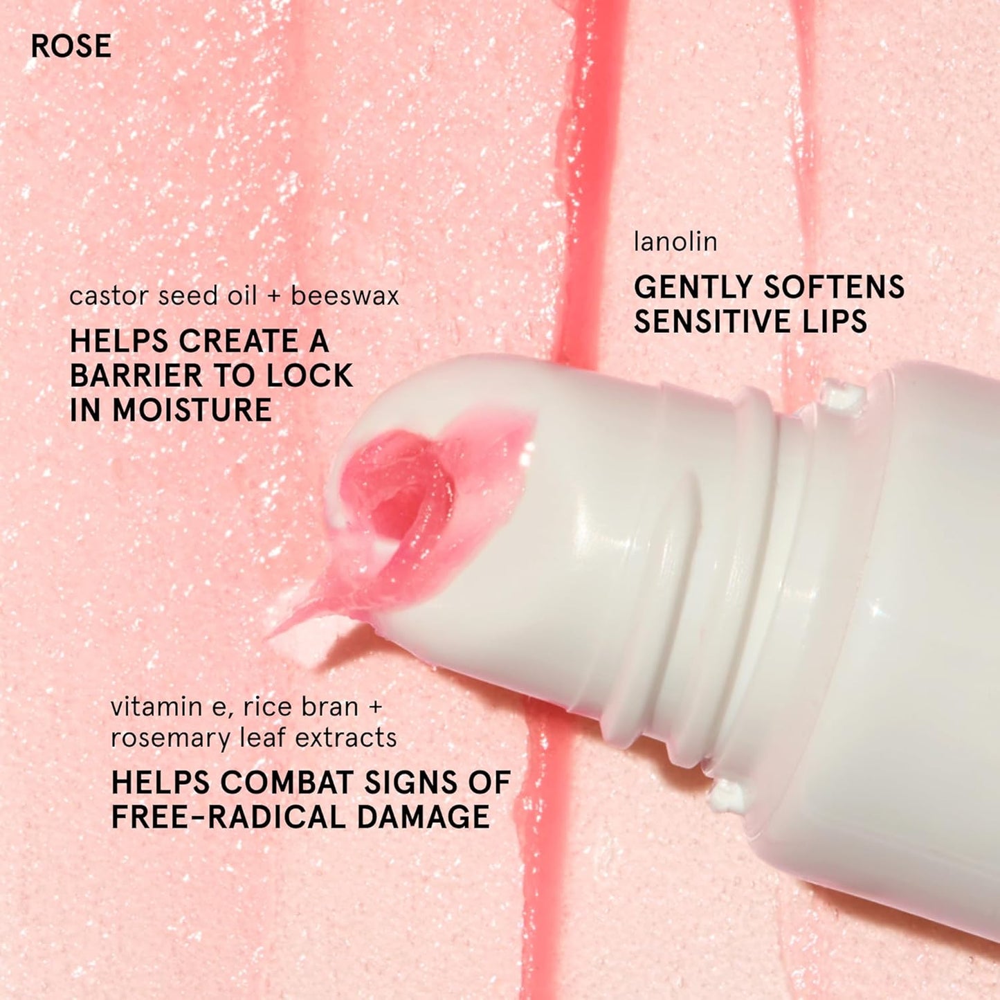 Glossier Balm Dotcom Hydrating Tinted Lip Balm - Universal Salve, Up to 12Hr Moisture for Dry Lips, Cuticles & Skin - Lanolin, Beeswax & Castor Oil - Rose, Pink Tint, 15ml