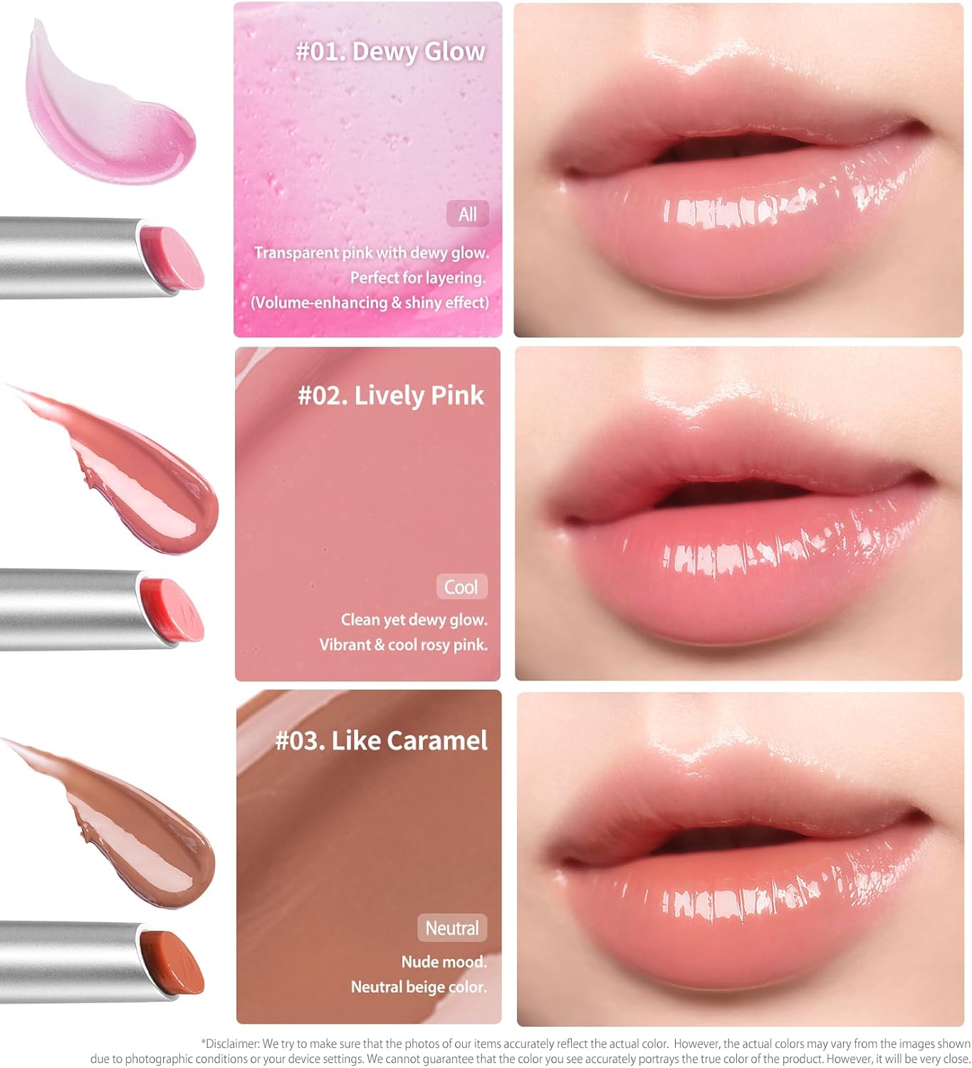 Heart Percent Dote On Mood Dewy Melting Lipstick Color Lip Balm (01. Dewy Glow)