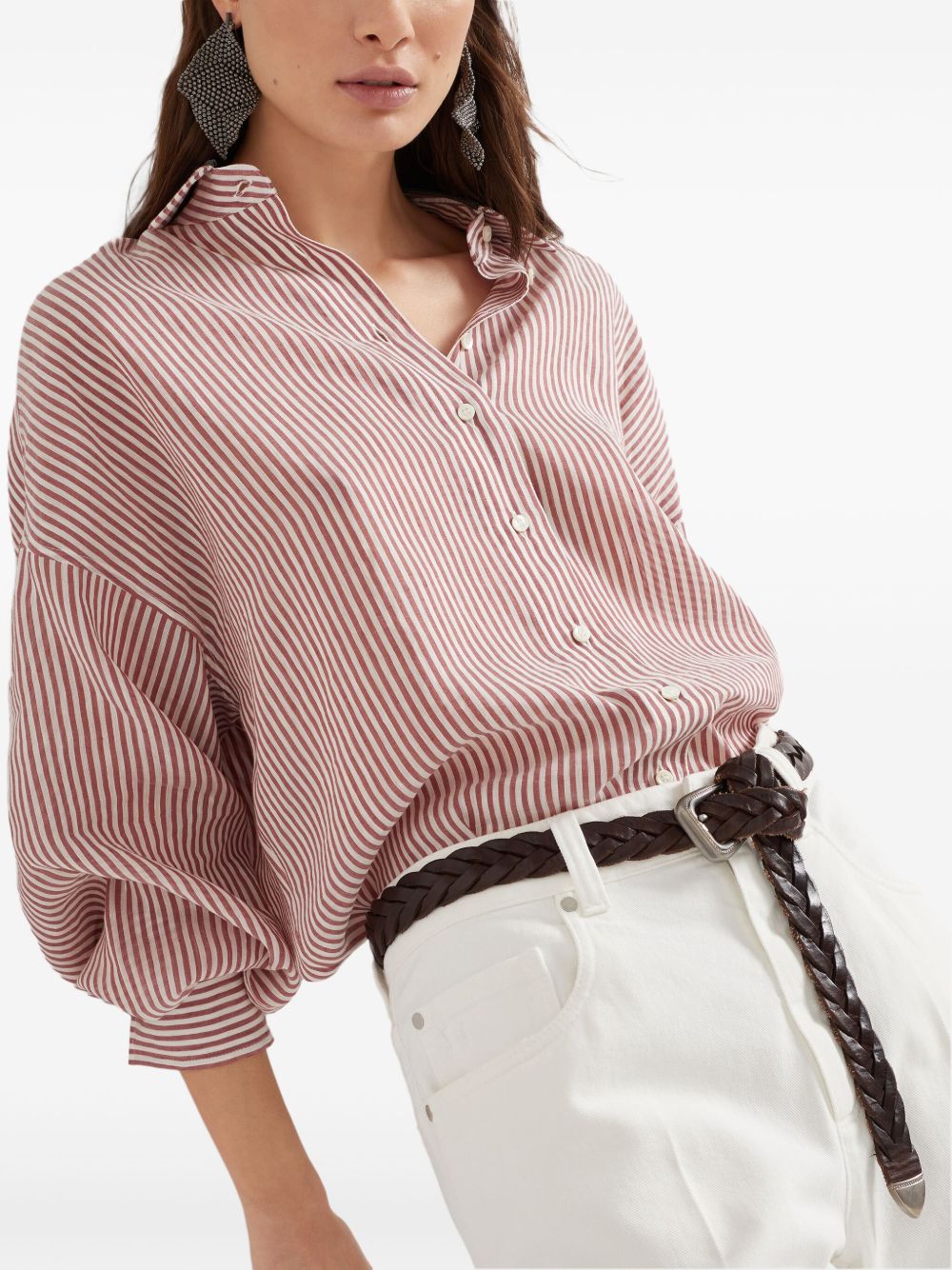 Brunello Cucinelli Striped Linenシャツ - Image 4