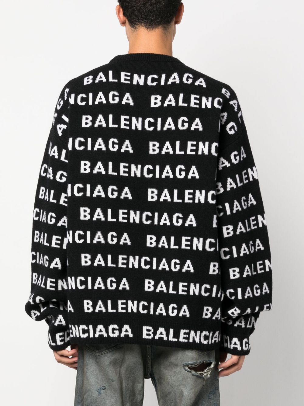 Balenciaga Balenciaga Allover Logo Crewneck Seater - Image 4