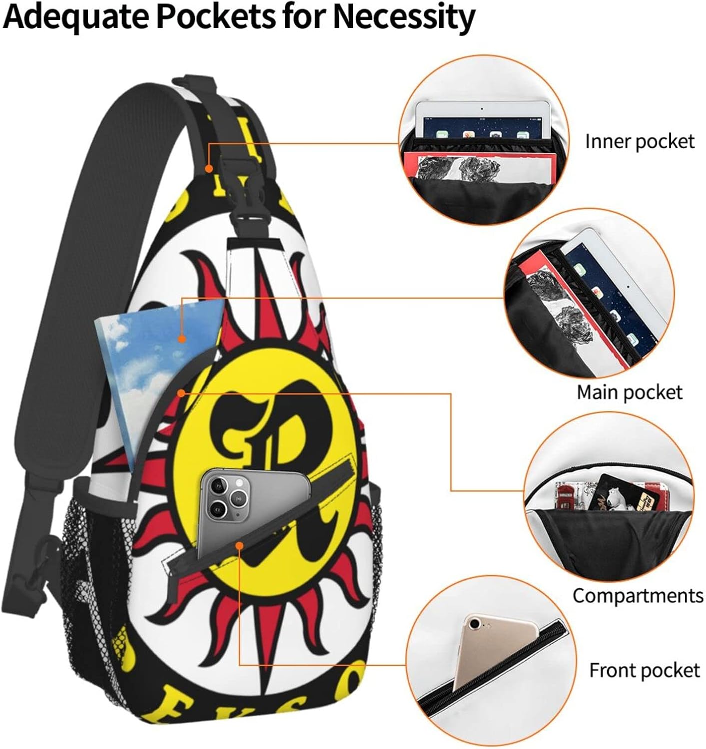 Kashiwa Raysol Shoulder Bag, Large Capacity, Shoulder Bag, Crossbody Bag, Climbing, Outing, School, Events, Anime, Moe Goods, Multifunctional, Lightweight, Unisex, Gift, Sports School Bag, Backpack
