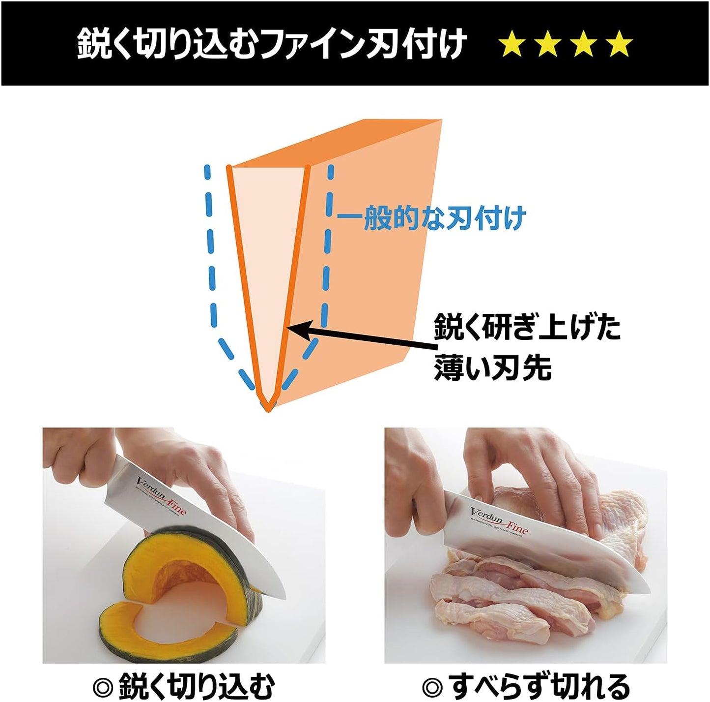 【限定】Shimomura Kougyou Japan-Made Verdun Fine Santoku Knife, 6.3 Inches (160 mm), Molybdenum Vanadium Steel, Dishwasher Safe, Made in Tsubame-Sanjo, Niigata, Japan
