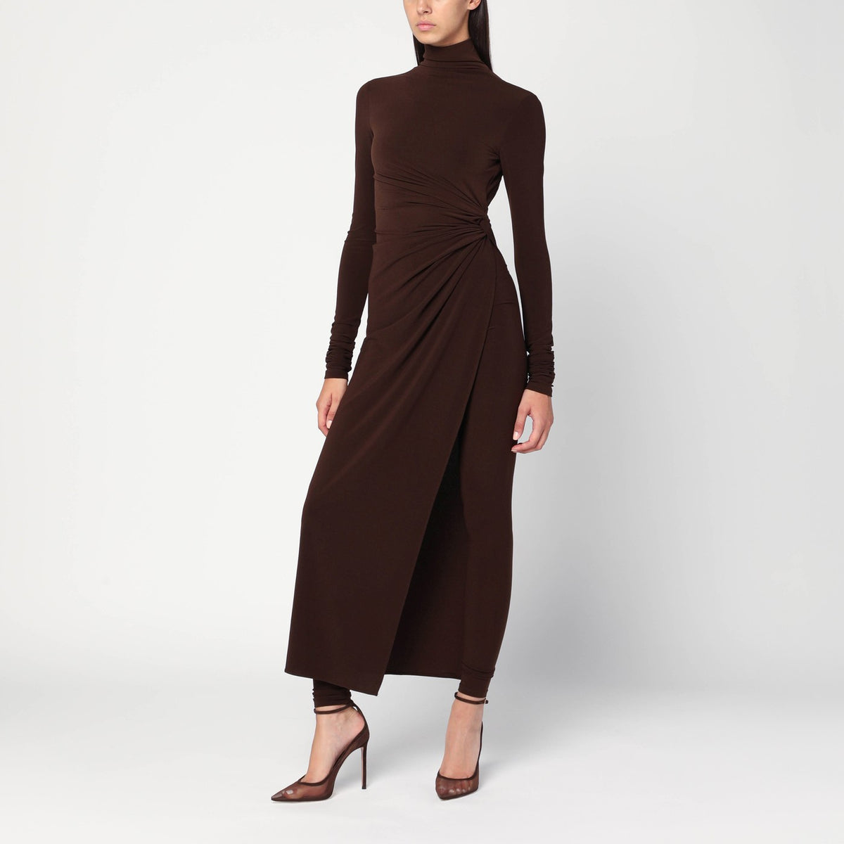 The The Andamane Tessa Jumpsuit In Brown Jersey - Image 4