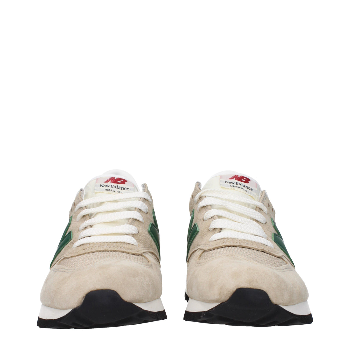 Designer Brand ニューバランススニーカー990メンズスエードベージュ/グリーン - Image 4
