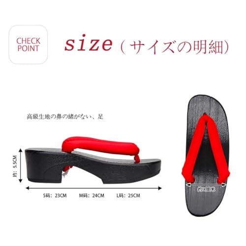 [FANGLI] FL1131 Geta Geta, 2.0 inches (5 cm) Thick Sole, Women's, Non-Painful, Yakitau, Black Stand, Plain Thong, Yukata, Geta Clogs, Women's, Stylish Clogs, Japanese Clothes, Accessories, Fireworks