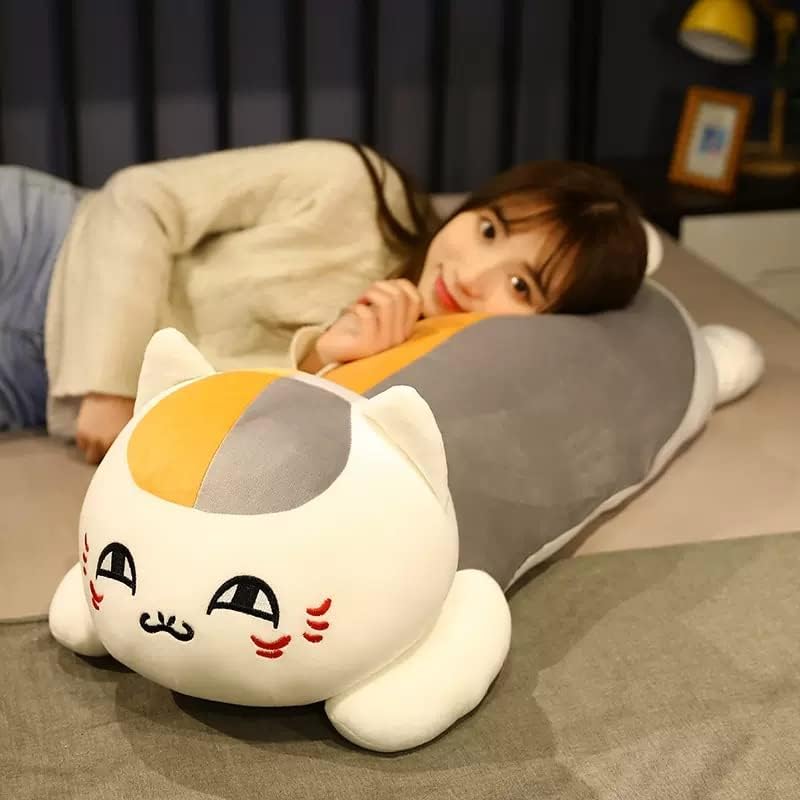 Natsume Yuujinchou Nyanko Sensei Hugging Pillow Cushion, Cute Cat Style, 70/90/110/130CM Stuffed Plush Figure, Soft and Fluffy Lightweight Comfortable Pillow, Cosplay Prop, Anime Moe Goods, Gift for