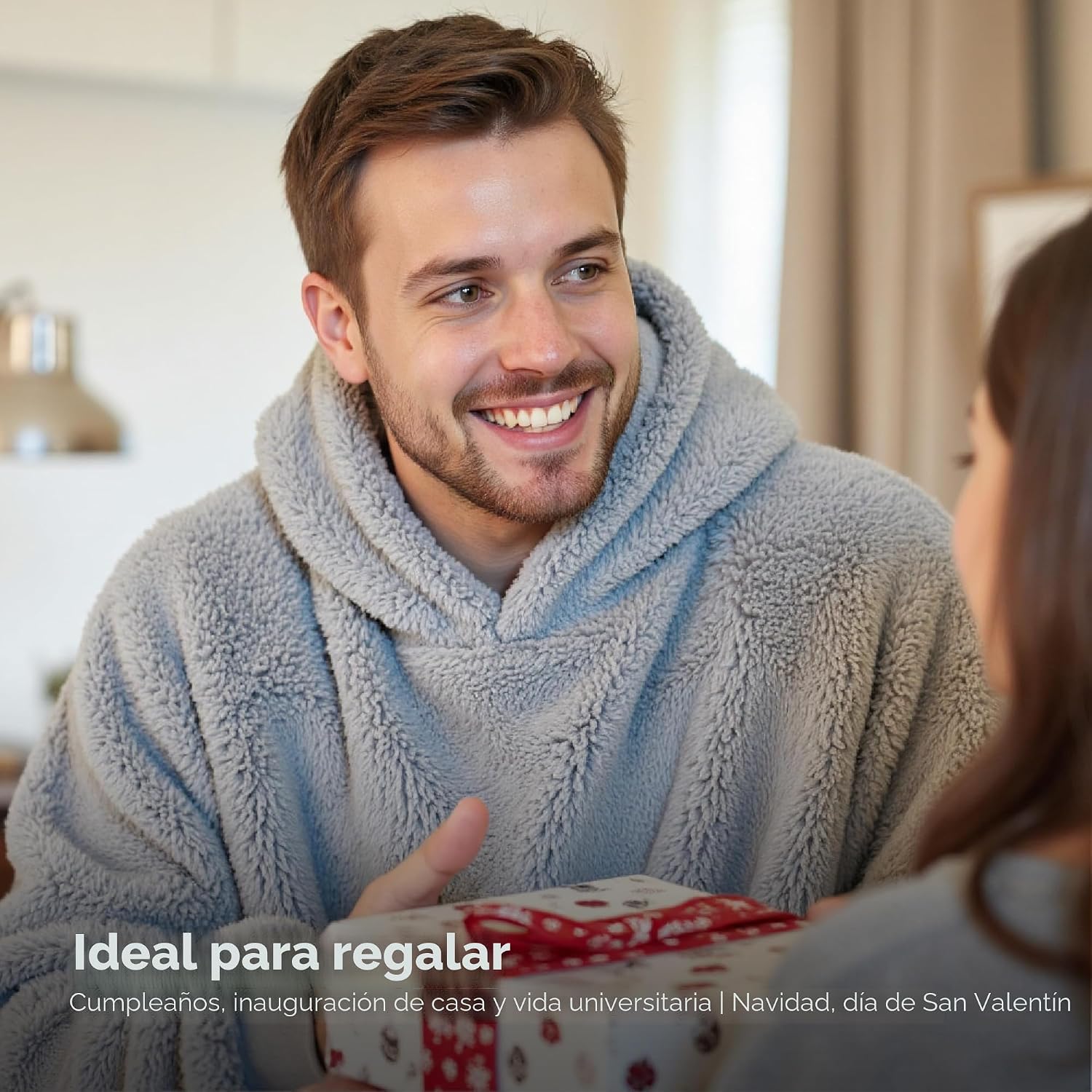 Bedsure Mantas Ponibles con Capucha, Regalos de Navidad para Mujeres, Esposa, Novia, Regalos de Cumpleaños Cálidos y Acogedores para Ella, Esposa, Sudadera Suave y Esponjosa, Mantas con Capucha de