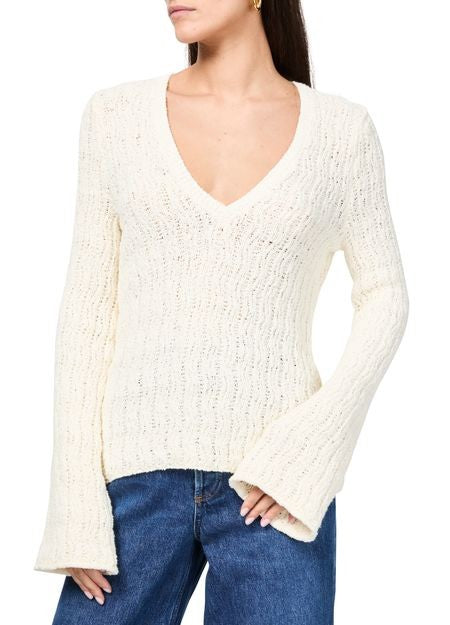 LOULOU STUDIO Komo v-neck cotton sweater - Image 4