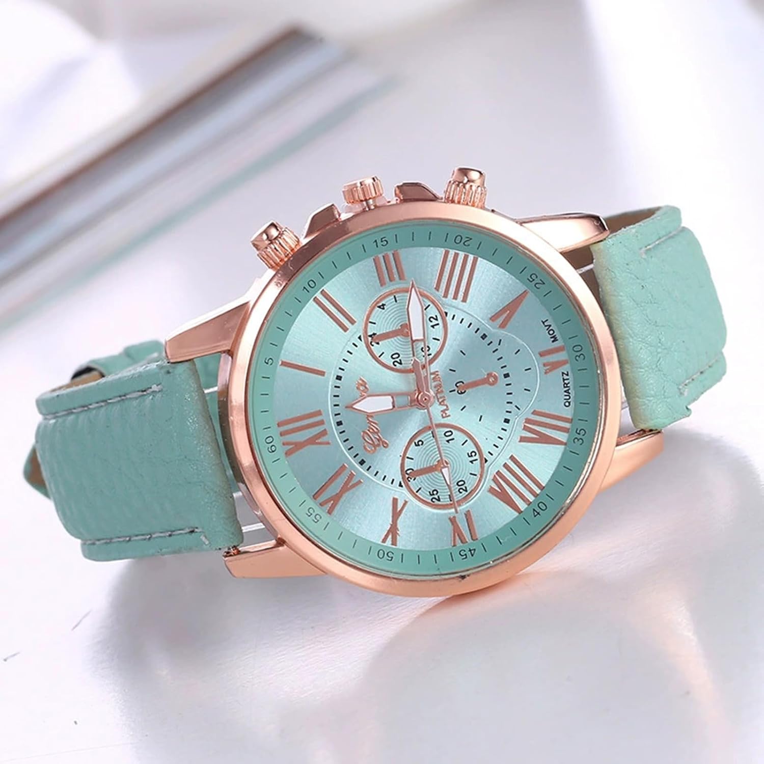 YAMAGW (Hot selling) Chronograph, Round Design, Analog Arm, Watch, Faux Leather Belt, Fashion, Accessories, Formal, Casual, Business, Men's, Women's, Men and Women