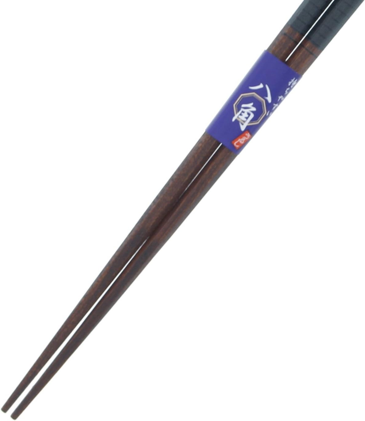 イシダ 日本製 箸 八角 ライン 木製 (天然木) 漆 先角 23cm 黒