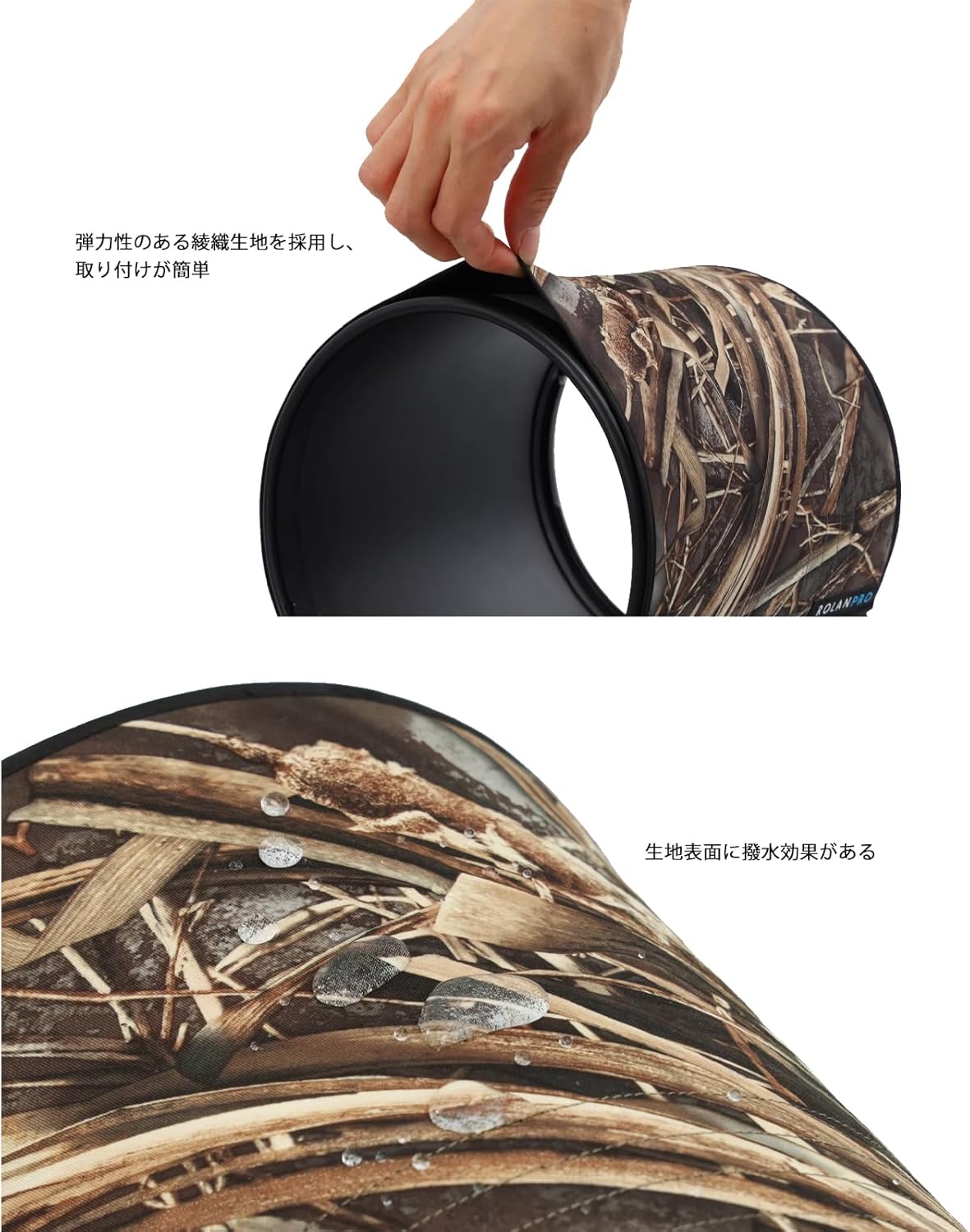 Rolanpro Lens Cover, Camouflage Coat for Canon RF 800mm F5.6 L IS USM, Triple Layer Protection, brown jungle camo, Modern