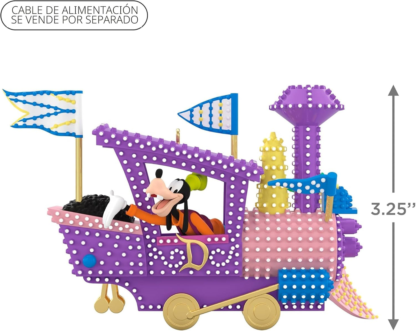 Adorno de Navidad de Hallmark Keepsake 2025, Disney Mickey y Amigos Desfile Eléctrico Musical de Disney con Luz, Regalos para Fans de Disney
