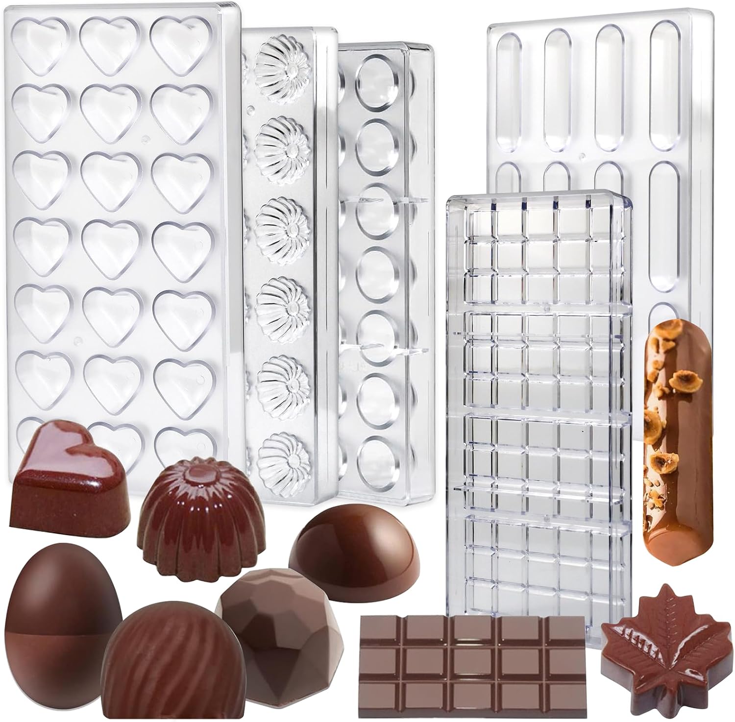 Fexmoy Chocolate Mold, Silicone Chocolate Mold, 3D Heart Shape, 21 Holes, Food Grade Silicone Mold, Chocolate Mold, Tool, Reusable Handmade Pastry Mold, DIY (Valentine/Wedding/Confession Surprise