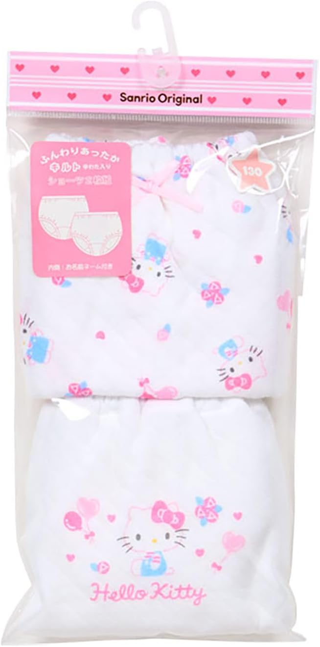 Sanrio 214663 Hello Kitty Kids Quilted Shorts, Set of 2, 39.4 inches (100 cm), Name Inside