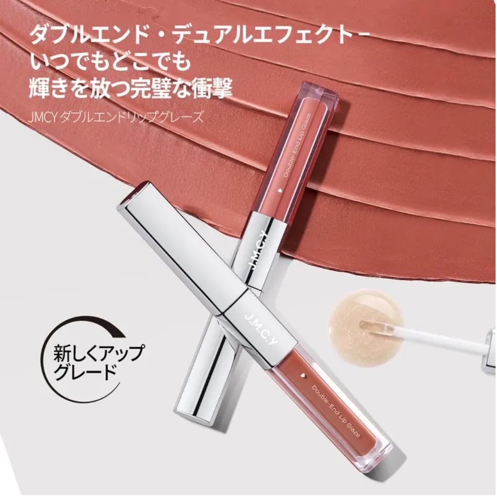 JMCY Lip Gloss 2 in 1 Double Ended Lip Tint Lip Oil Never Fade Lipstick Moisturizing Gift Popular TikTok Chinese Cosmetics 6 Colors (NR04#)
