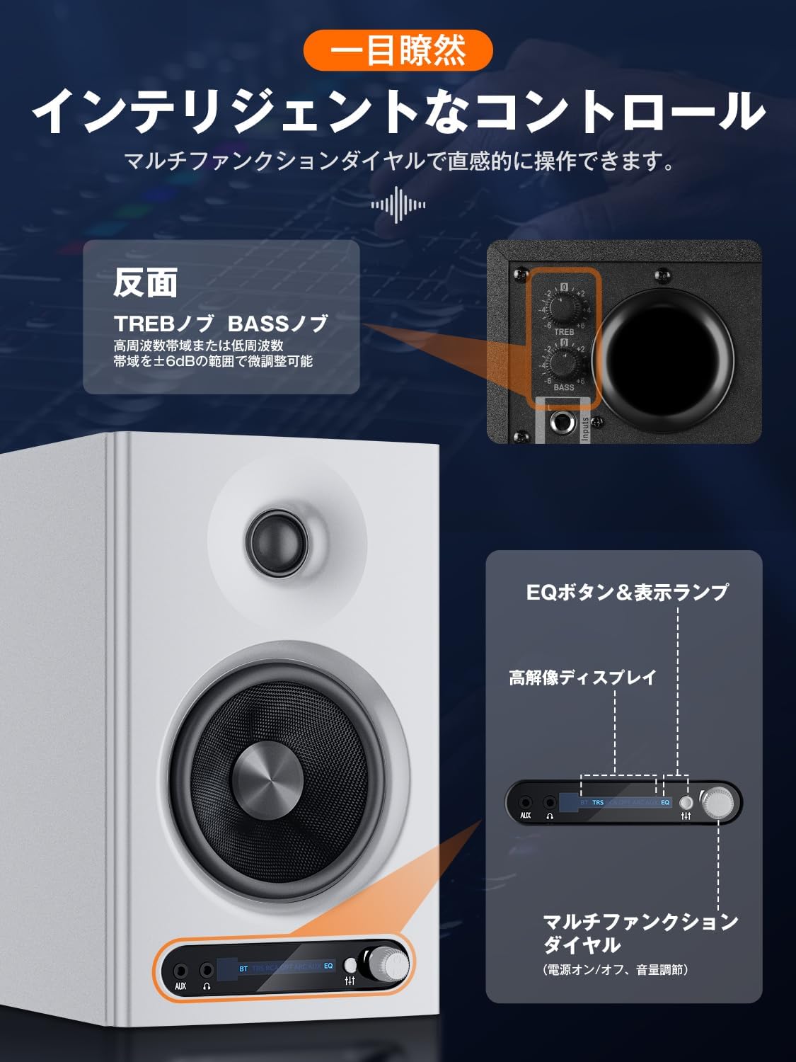 YOPIN Monitor Speaker Bluetooth 5.4 Switchable Between Three Modes (Monitor, Music, Theater) 4-Inch Mid-Bass Speaker 45Hz-20kHz Wide Frequency Range 60W Speaker Bluetooth Fiber Optic/TRS/HDMI/RCA/AUX