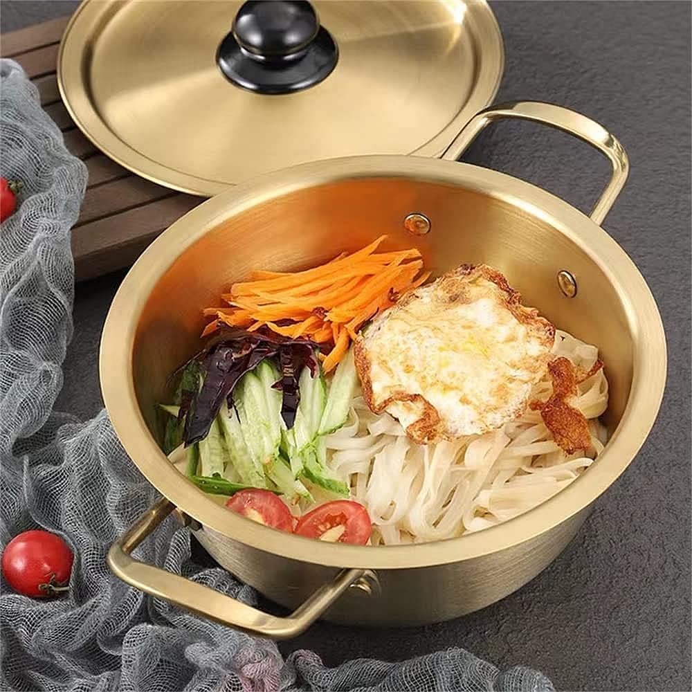 Two-Handed Hot Pot, Stainless Steel Product, Pot Dish, Tabletop Pot, Induction Compatible, Lightweight, Pot Lid Included, 6.3 - 9.4 inches (16 - 24 cm), Small Pot, For Home Use, Commercial Use,