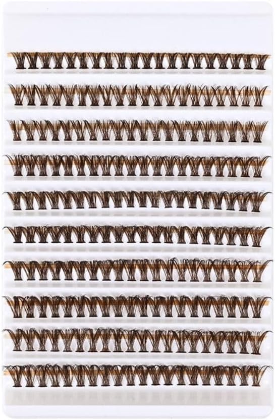40D Brown Cluster Eyelashes 200 Cluster Graft Individual Volume Eyelash Extensions Makeup Tool Natural Dramatic Look