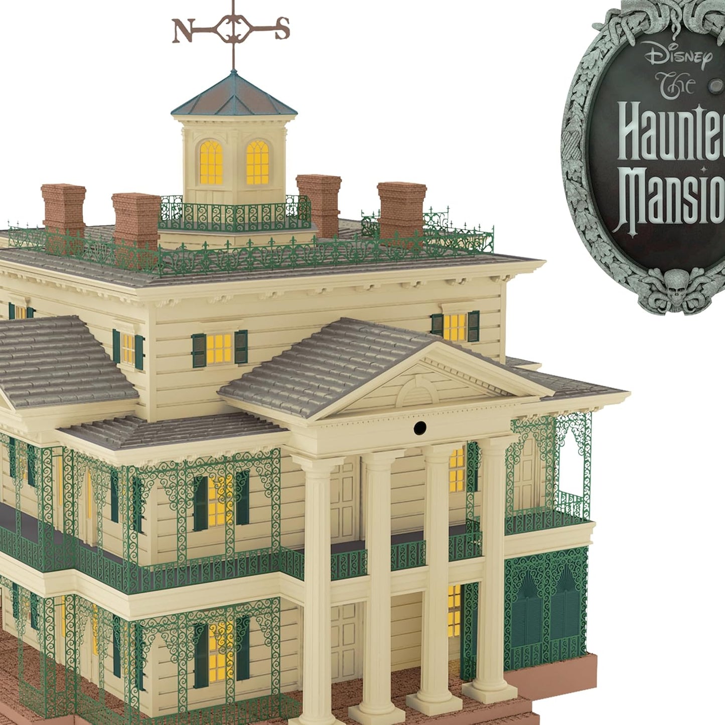 Hallmark Keepsake Decoración para árbol de Navidad, colección The Haunted Mansion de Disney, Disneyland Manor con luz y sonido, regalos para los fanáticos de Disney
