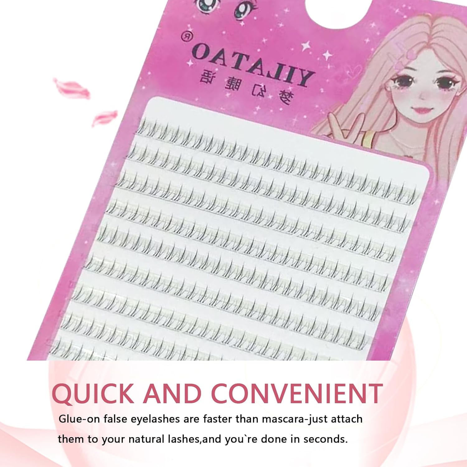 10 Rows Large Capacity False Eyelashes, Lower Eyelashes, Small Flame Design, Natural & Pop Eyelash Accessories