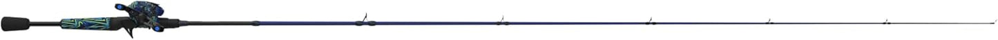 Zebco Roam ベイトキャストリールと釣り竿コンボ 6フィート 6インチ 2ピース グラスファイバーロッド スプリットグリップ付き MaxTacロッドハンドル 軽量グラファイトフレーム