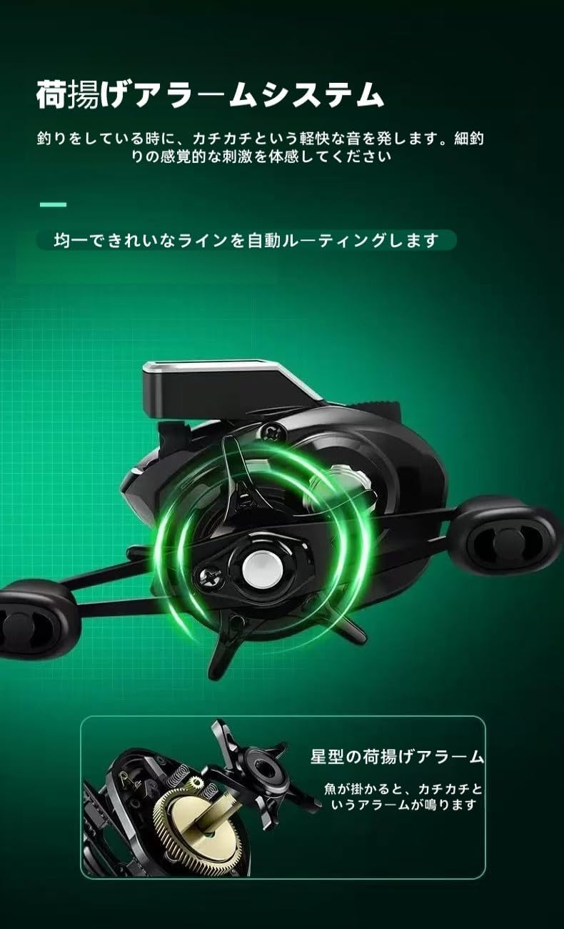 電動リール ベイトキャスティングリール、ベイトキャスティングリール 電動リール 最大ドラグ海釣りに使いやすい、 10 スピード強力磁気ブレーキ ラフト釣り、ィッシングリール 湖 川用 海釣り 淡水釣り スーパードラグ力 野生釣りや海釣りに最適 長距離キャスティング最適 [並行輸入品]