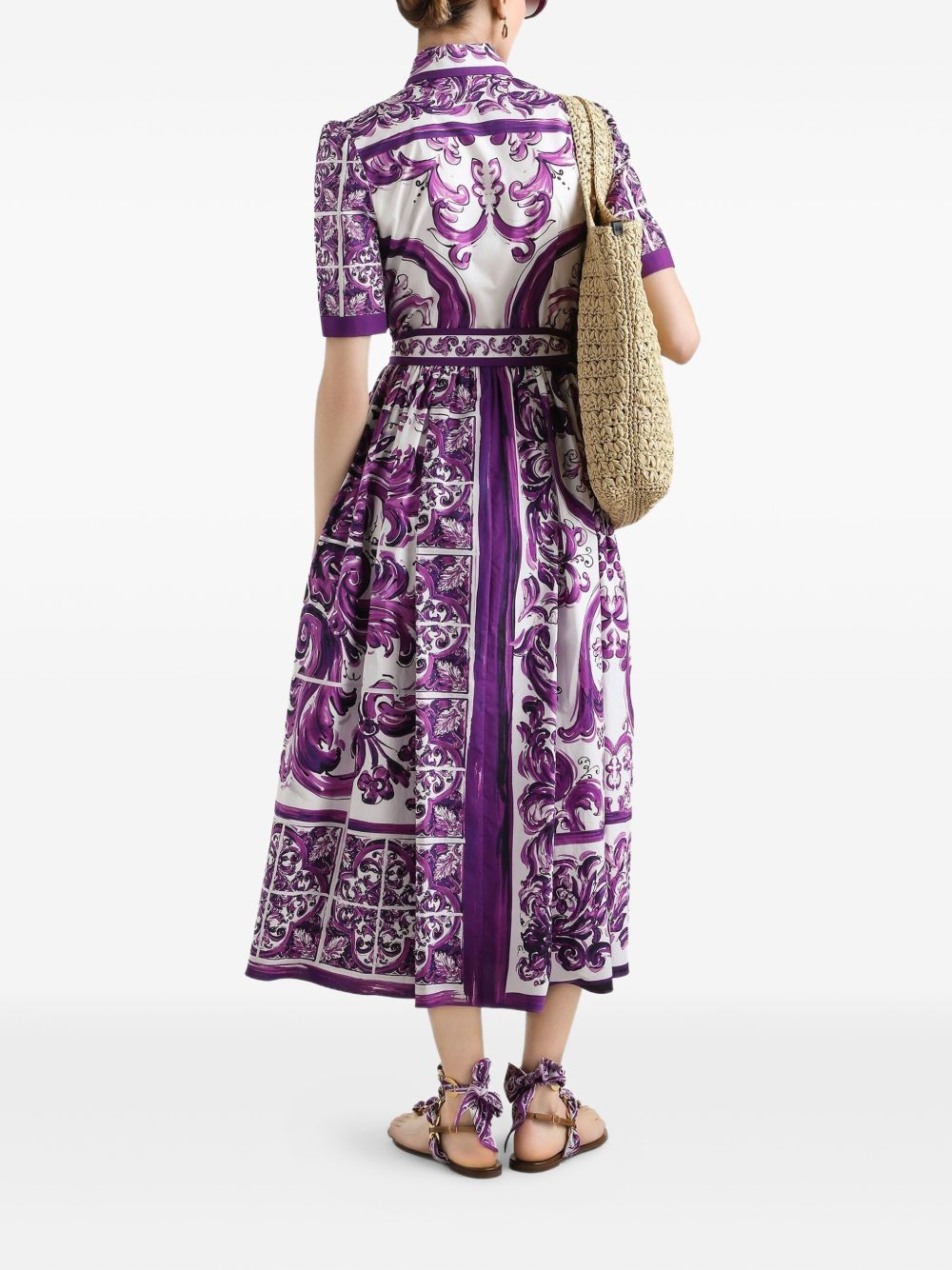 Dolce  Gabbana Dolce＆Gabbana Maiolicaプリントコットンシャツドレス - Image 4