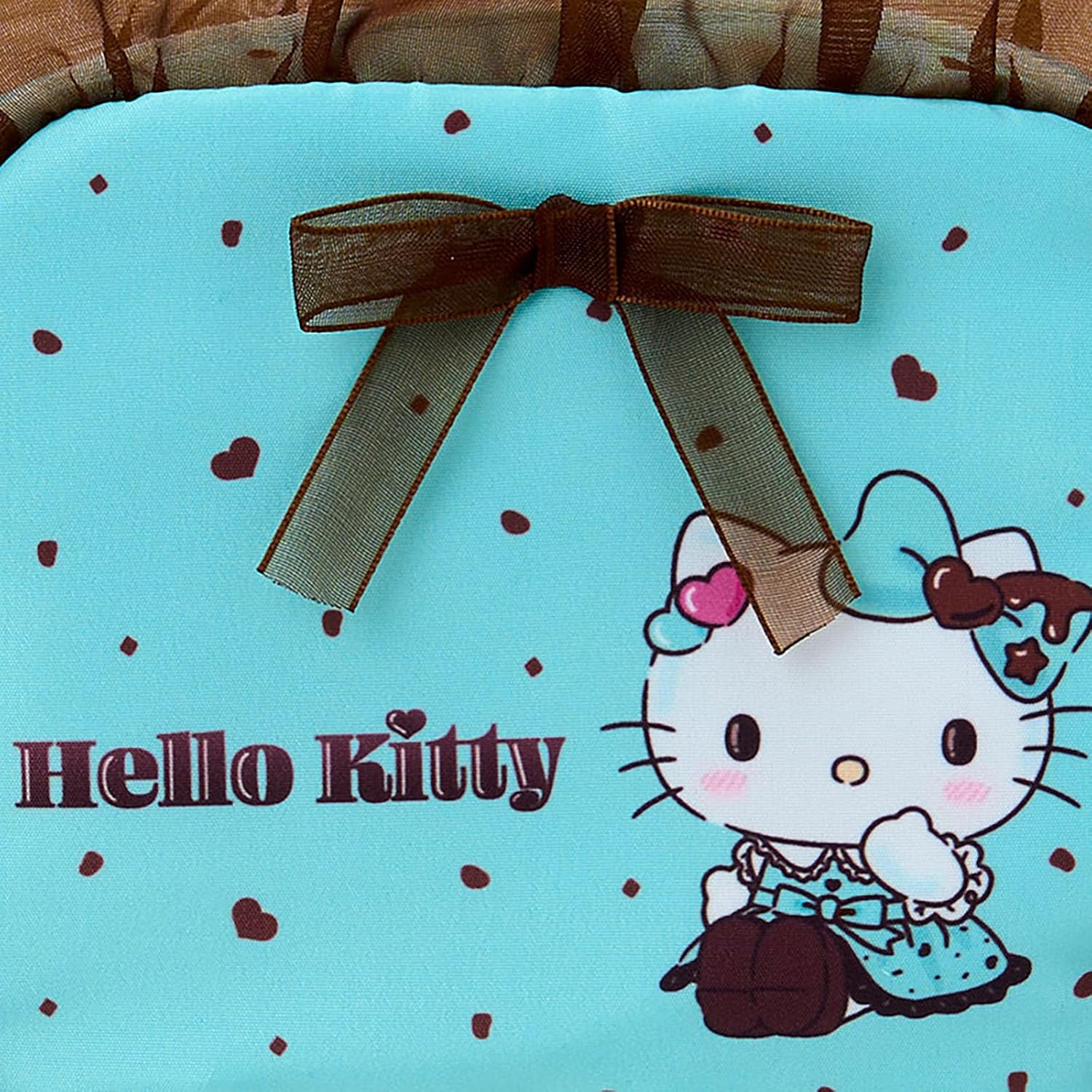 Sanrio 443352 Hello Kitty Pouch (Chocolate Mint), Polyester, Cotton, ABS Resin, For Ages 3 and Up