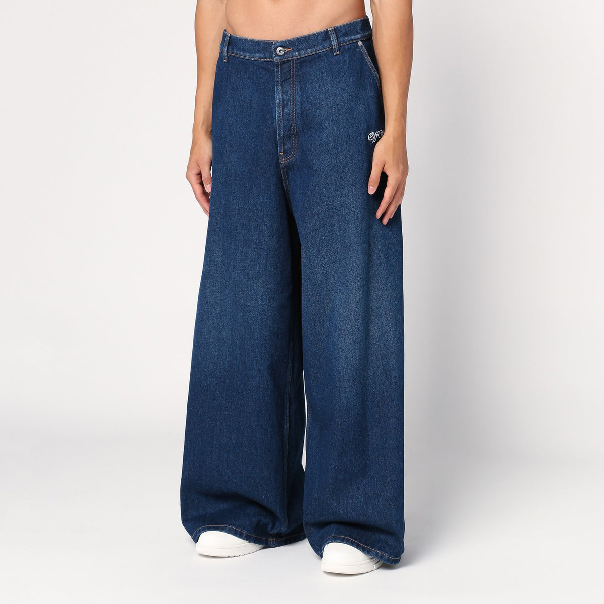 Off Off White™ Blue Wide Denim Jeans - Image 4
