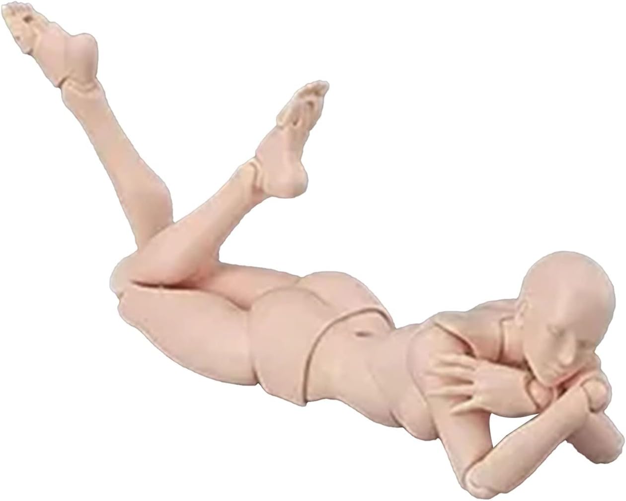 Figma Youth 2.0 Action Figure Model, Silver Grey Skin Tone, Articulated Joints, Adult Desk Toy, Grey and Orange Skin Color (Females #12)