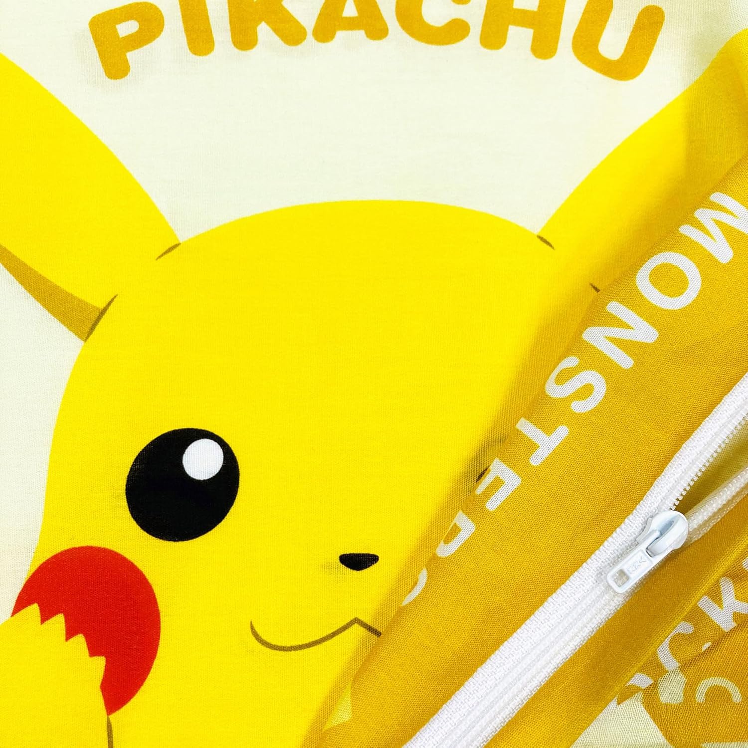MORIPiLO Children's Pillow, Low Profile, Pokemon Pikachu Wink, Yellow, Approximately 11 x 15.4 inches (28 x 39 cm), Skin-friendly 100% Cotton Fabric, Washable, Comes with Cover, Plush Toy, Cushion