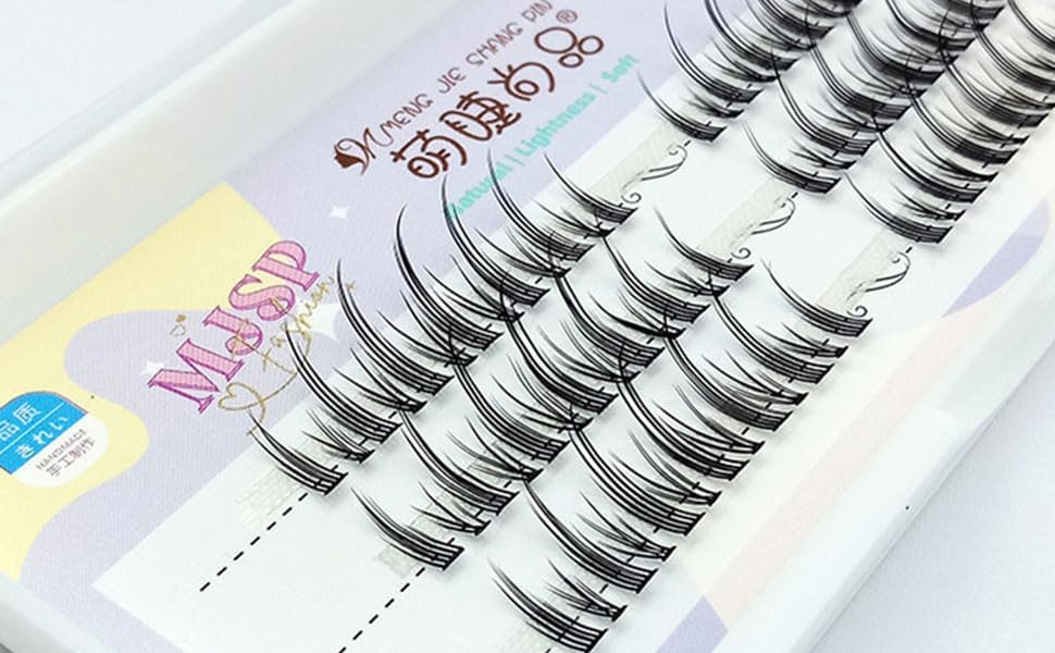 MENGJIESHANGPIN False Eyelash Extensions, Natural Parts, SNS Devil, C Curl, False, Matsueku, Genuine Product, Easy for Beginners, Halloween, Cosplay, Korea (Deep Devil)