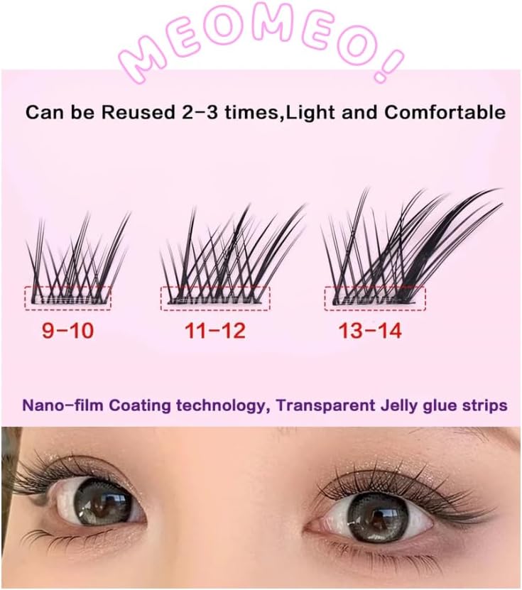 Meomeo False Eyelashes Fox | Natural Beauty | Long Eye | Glued