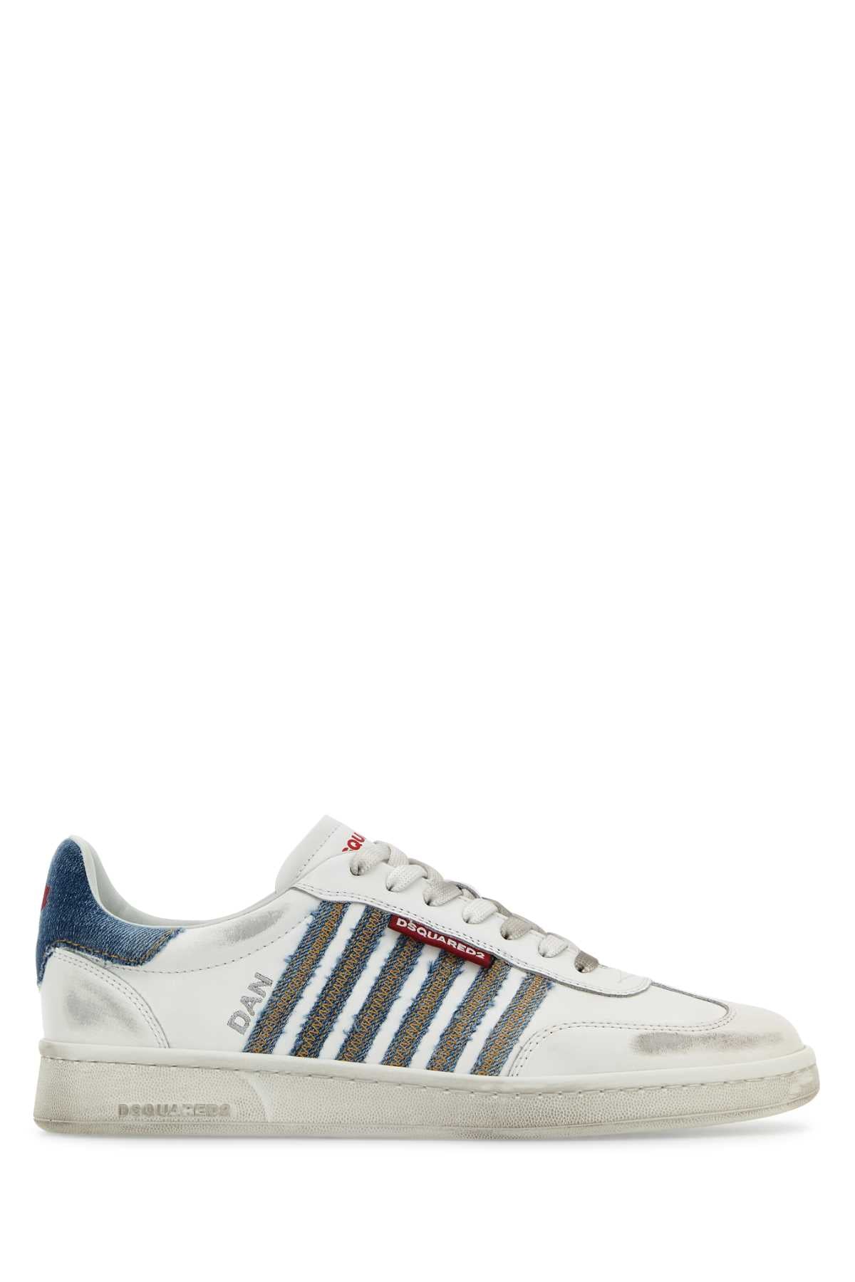 Dsquared2 Dsquared White Leatherボクサースニーカー - Image 4