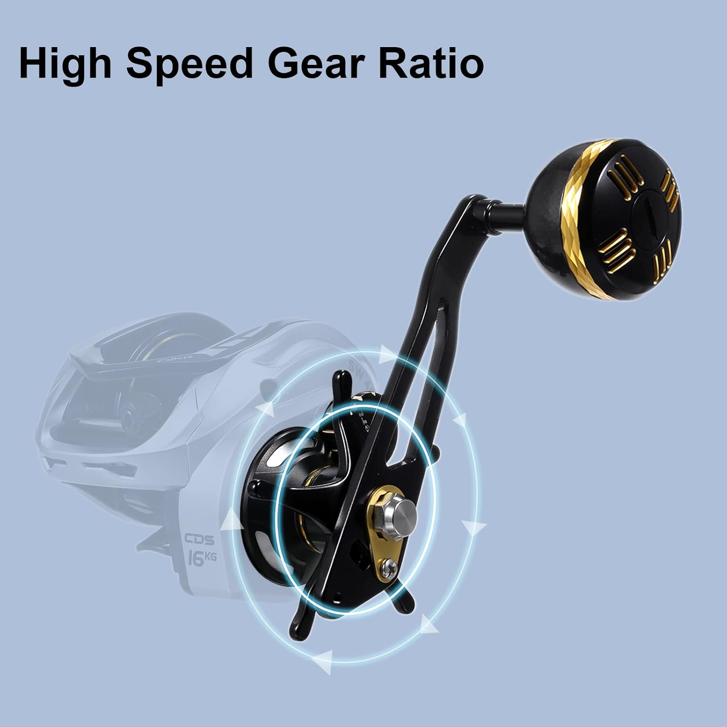 Baitcasting Reel 16KG Drag Power 6+1 BB 6.3:1 Single Handle Fishing Reel with Magnetic Brake System