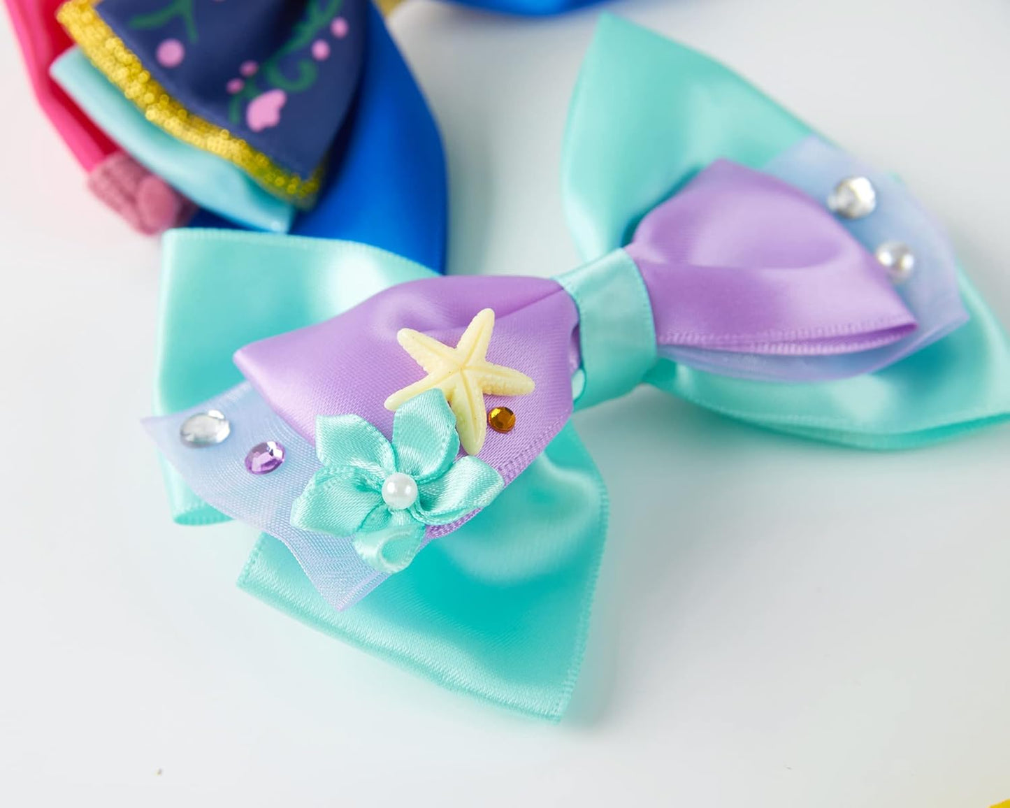 10 pinzas de lazo de pelo de princesa de 4 pulgadas para mujeres y niñas, accesorios para el cabello, set de regalo de fiesta