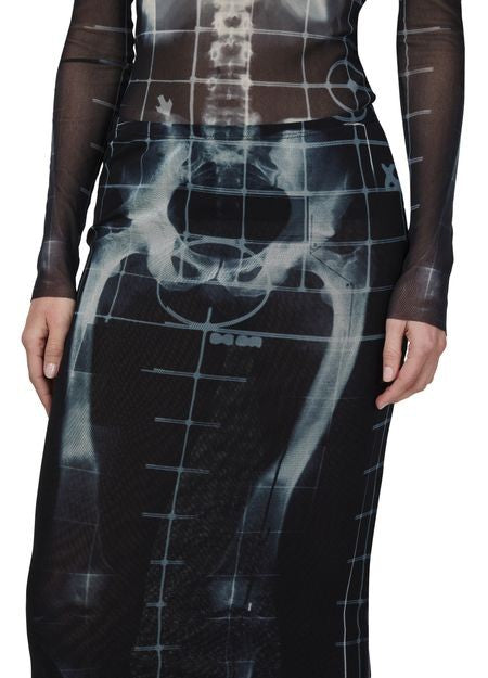 JEAN PAUL GAULTIER Squeletor プリント入り メッシュ製 ロングスカート - Image 4