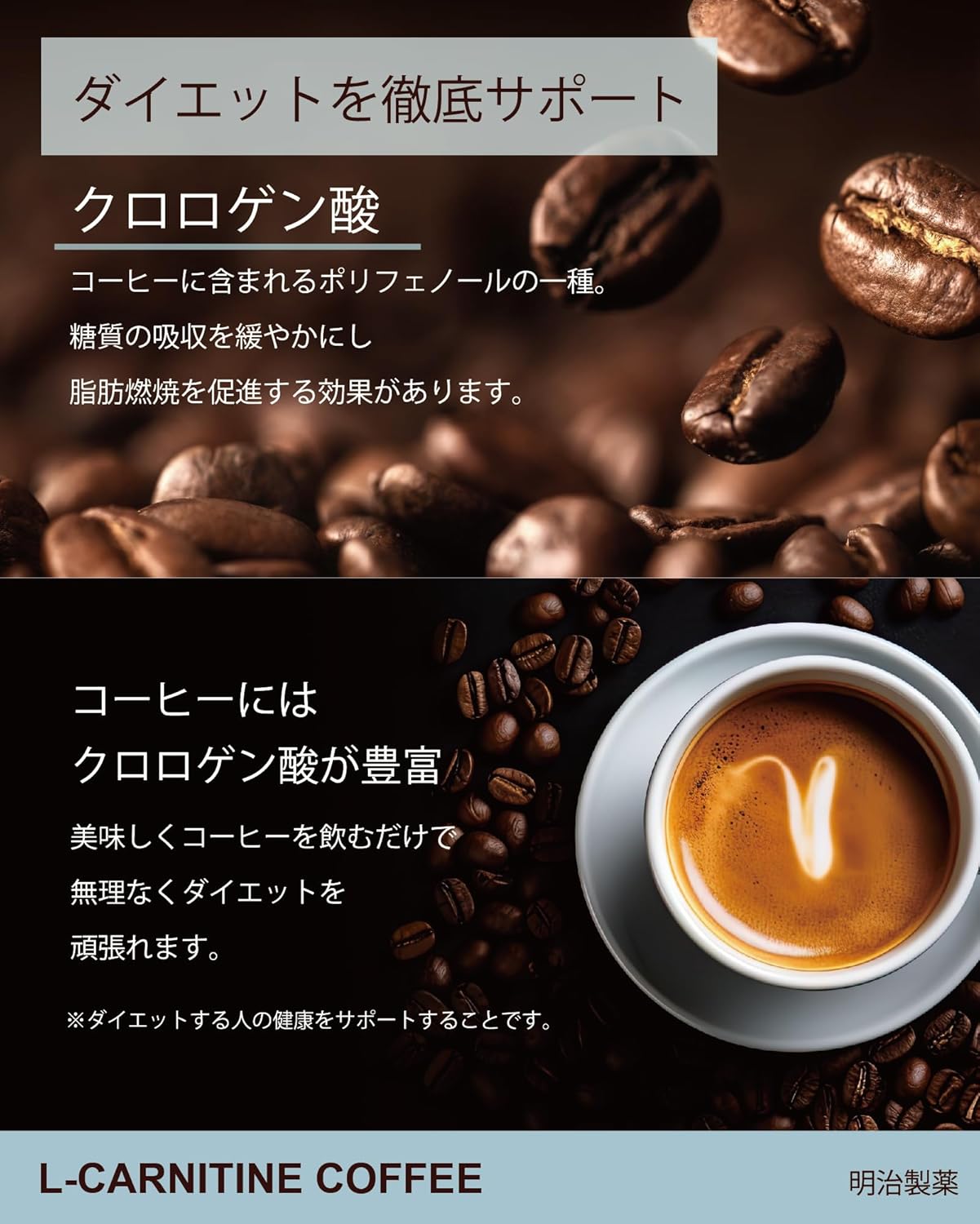 Meiji Pharmaceutical L-Carnitine Coffee, Slim Coffee, Instant Coffee Stick, Powder, 0.1 oz (3 g) x 20 Packets, Stick Coffee, Inulin, Whey Protein, Chlorogenic Acid, Coconut Shell Activated Carbon