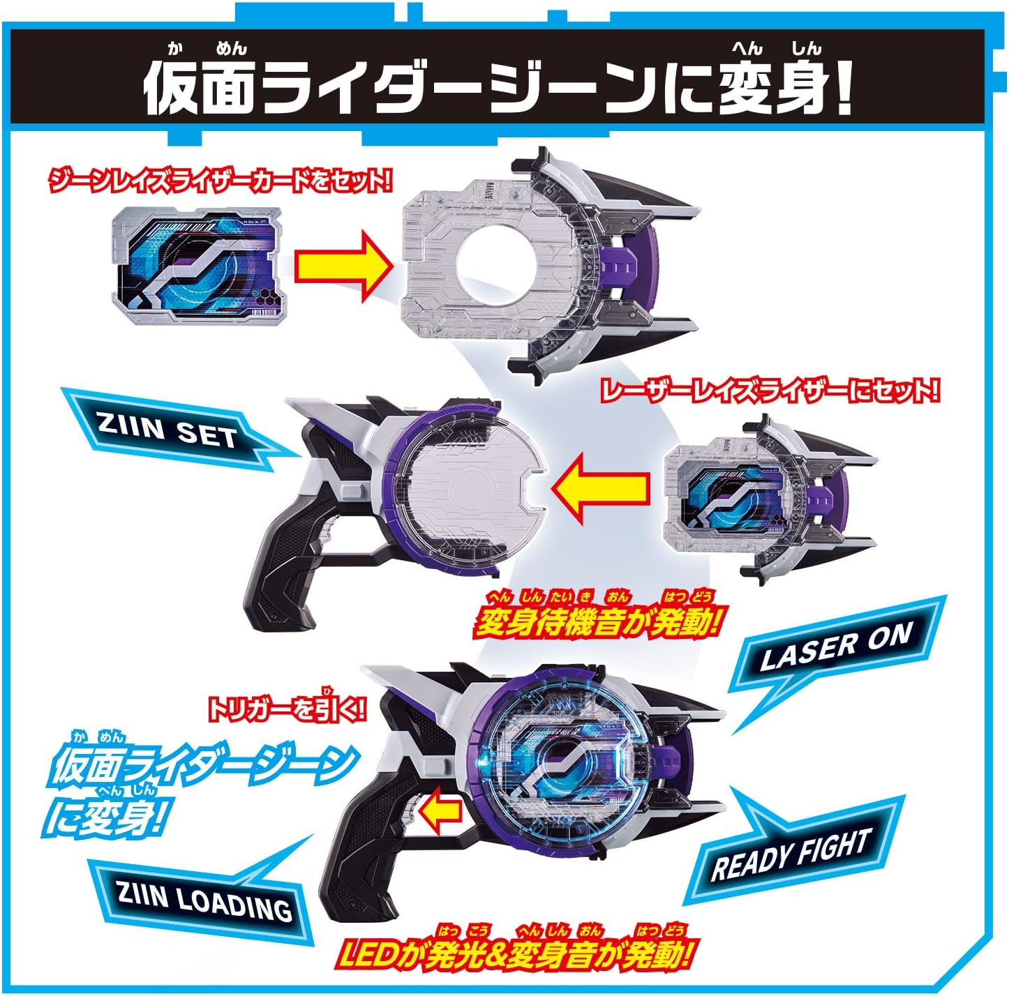 BANDAI Kamen Rider Geats DX Boost Mark II Raise Buckle & Laser Raise Riser Set