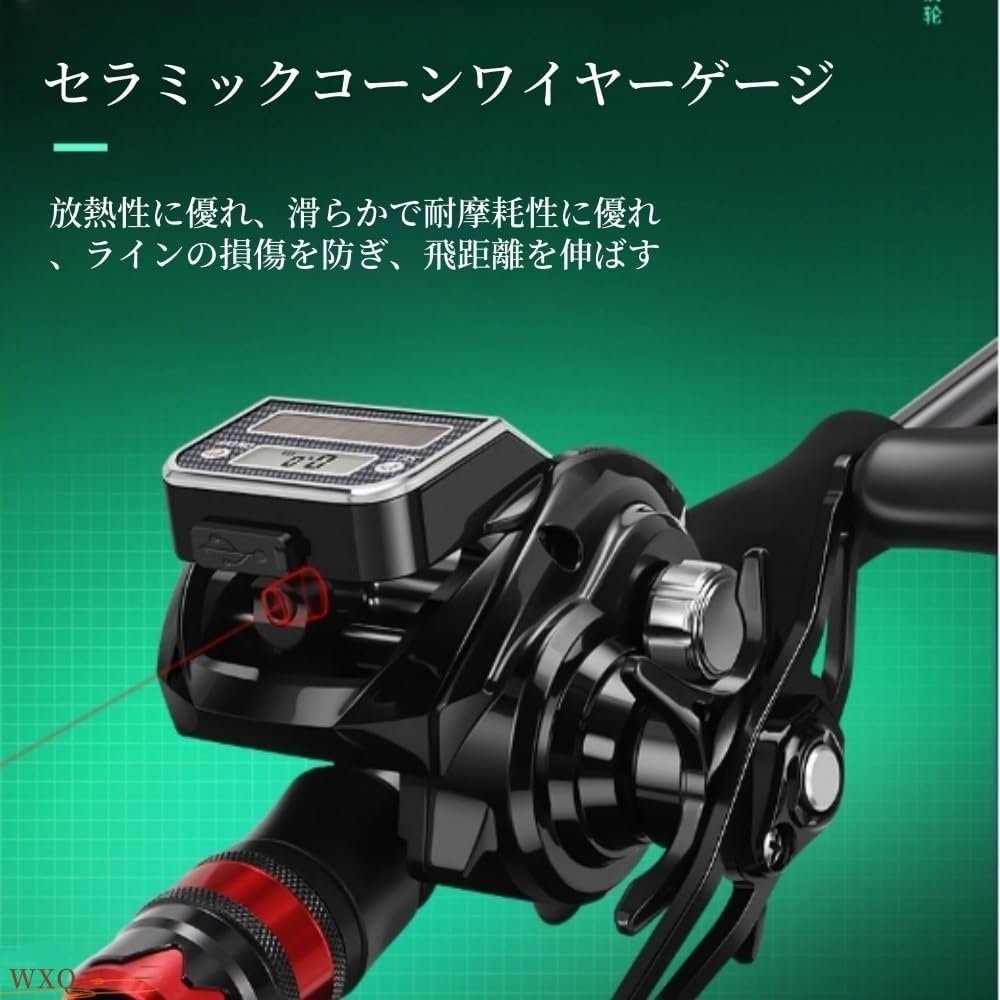 WXQ Electric Baitcasting Reel, 10 Speed Strong Magnetic Brake, Super Drag Power, Baitcasting Reel, Electric Reel, Easy to Use for Maximum Drag Saltwater Fishing, Ideal for Wild Fishing and Saltwater