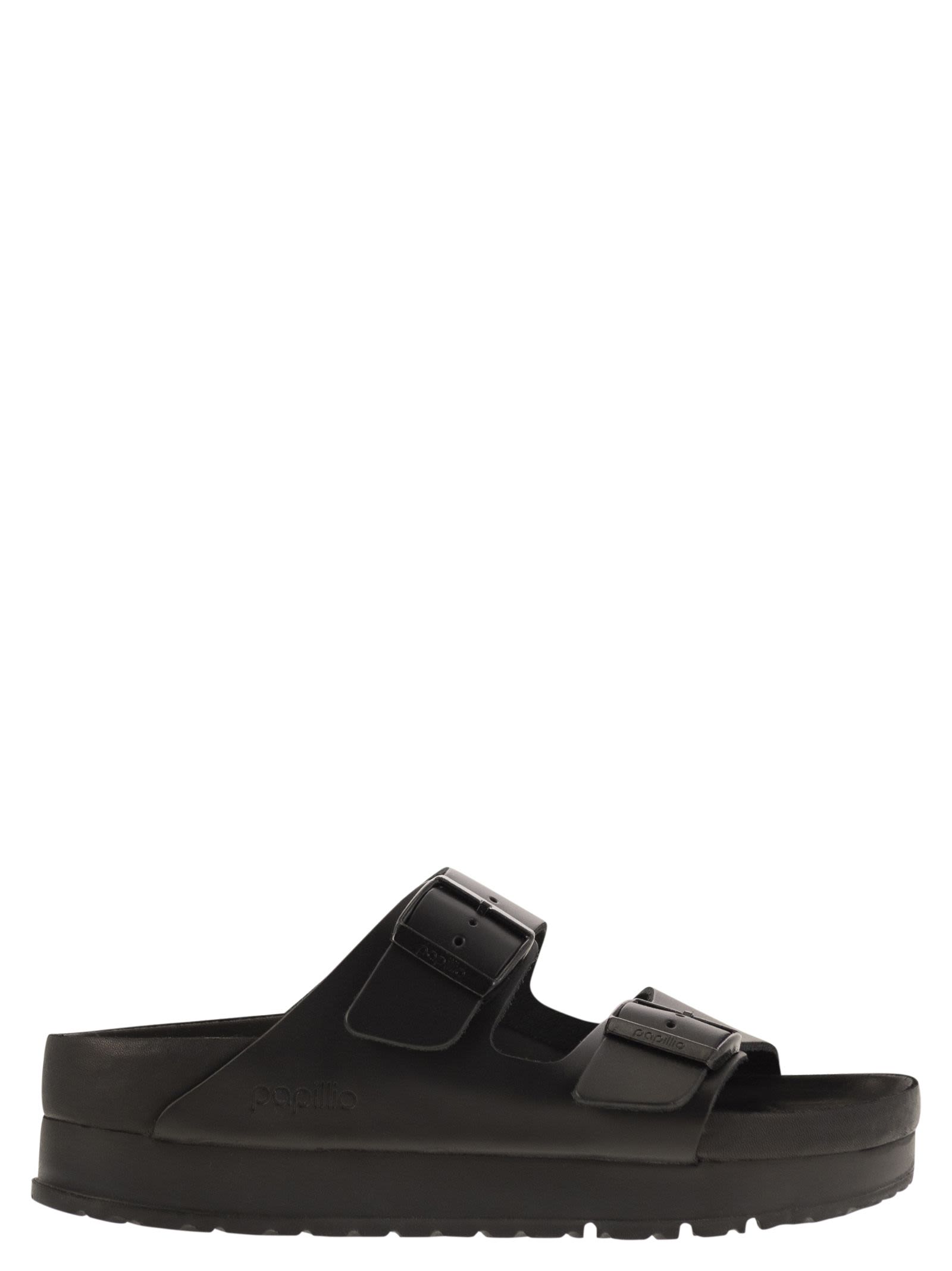 Birkenstock 革のバックル付きのビルケンシュトックアリゾナプラットフォームスリッパ - Image 4