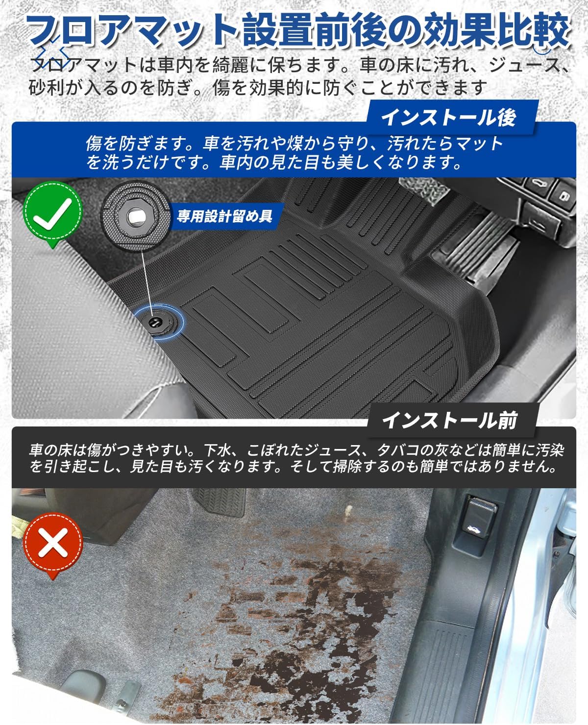 Toyota New Prius 60 Series Floor Mat, 3D Dimensional, 60 Series Prius, Floor Mat, Toyota PRIUS 60 Car Mat Front Seat & 2nd Row Vehicle Specific Design, January 2023 (Riwa 5), Custom Parts, Genuine