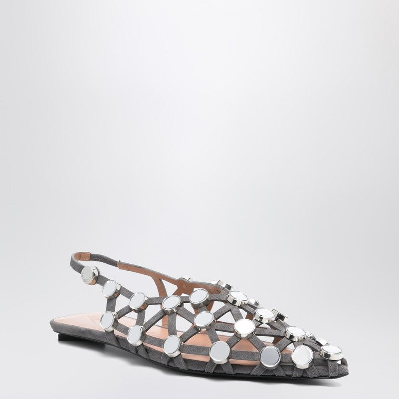 The Attico Dark Gray Grid Ballerina - Image 4