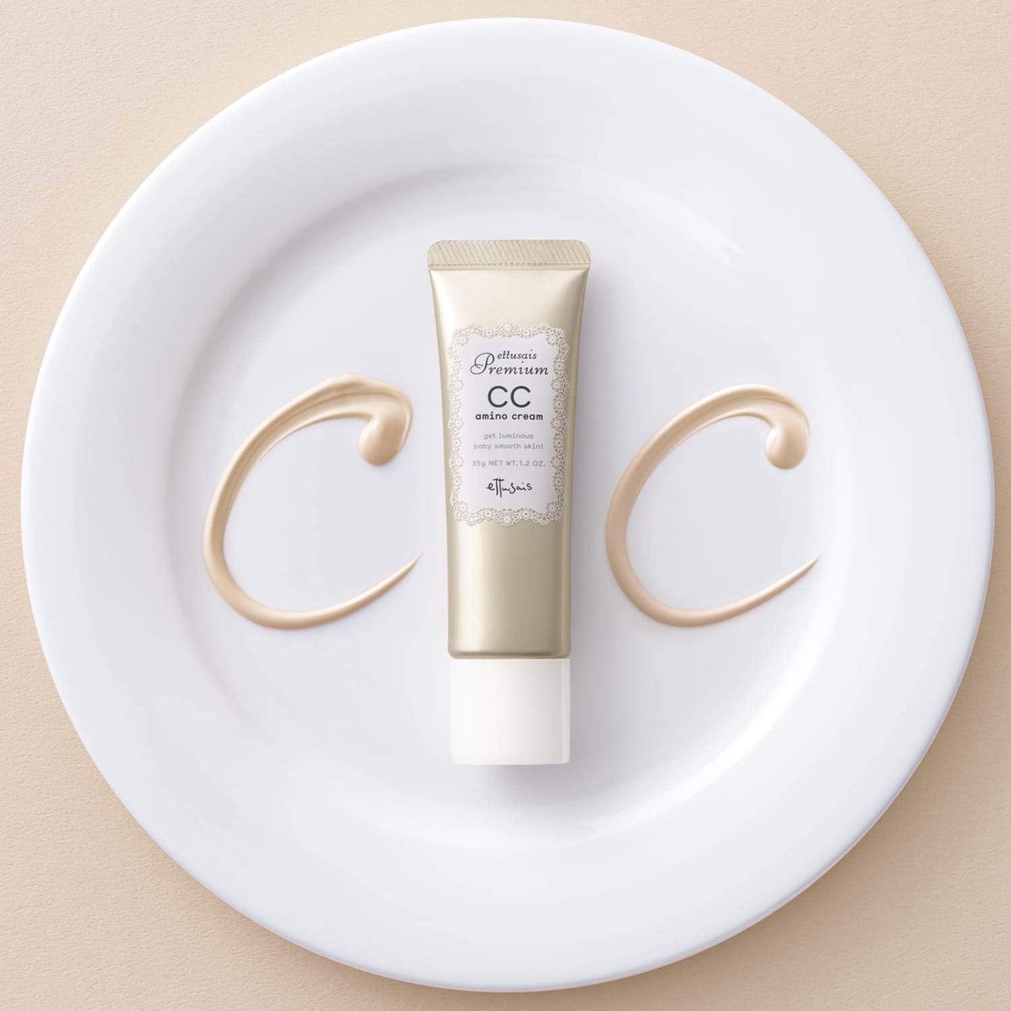 エテュセ プレミアム CCアミノクリーム BE(シアーベージュ) 化粧下地 毛穴カバー・色ムラ、赤みカバー・化粧崩れ防止 SPF40 PA+++ 35g