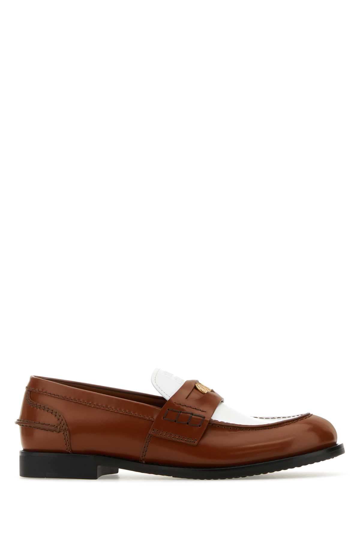 Miu Miu Miu Two Tone Leather Loafers - Image 4