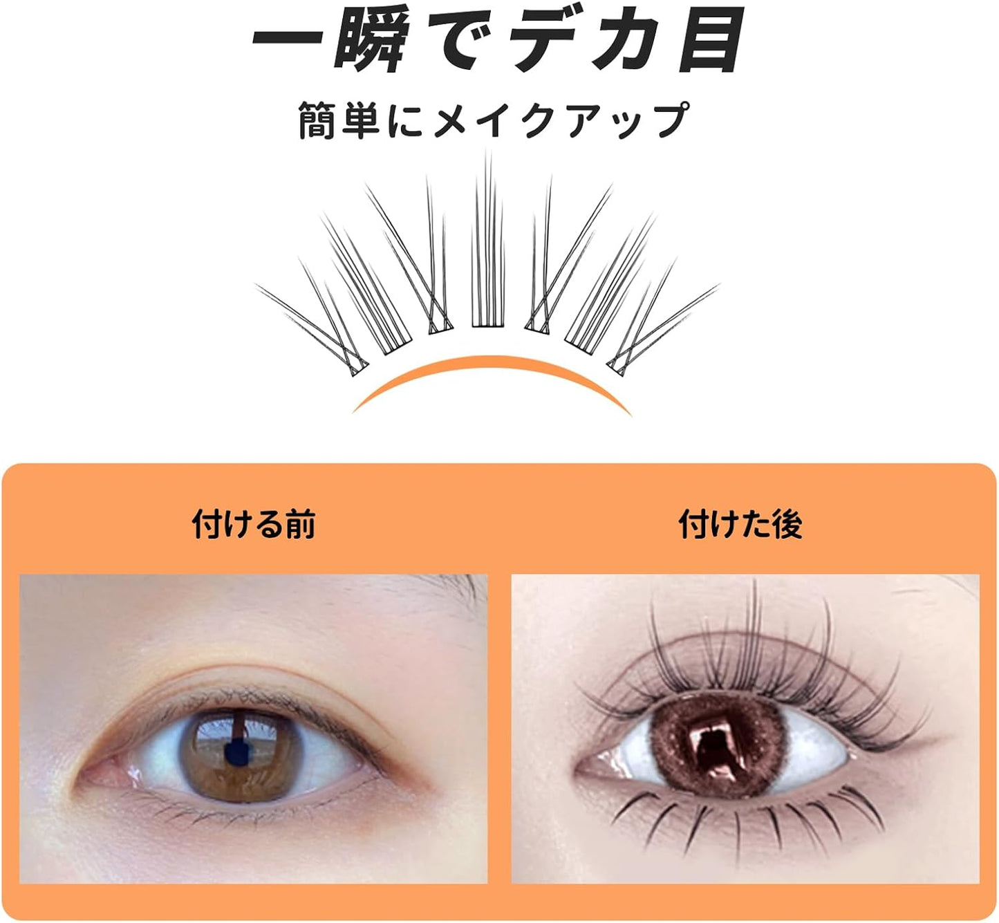 Partial Lash, Self Matsueku, Partial False Eyelashes, Large Capacity, DIY, Home Self Pine Extension, R-Small Devil