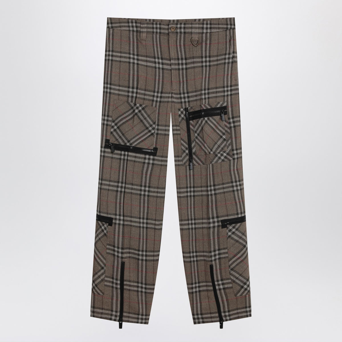 Burberry バーバリーカーゴパンツシルクブレンドのチェックパターン - Image 4